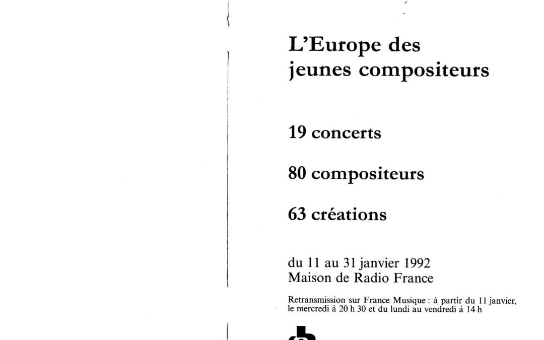 Présences 92: L’Europe des jeunes compositeurs – Traiettoria… deviata, Contrasti