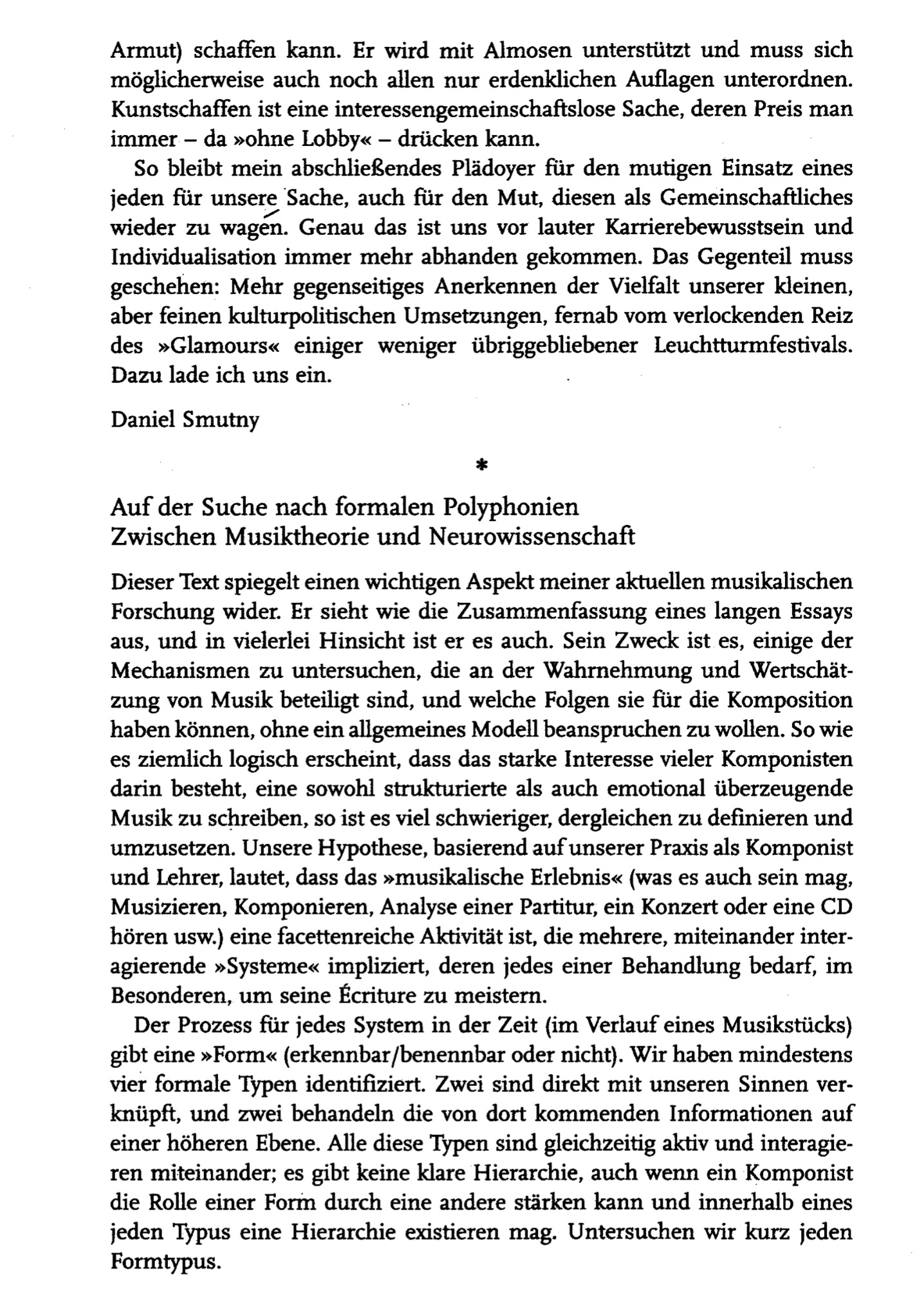 Auf der Suche nach formalen Polyphonien Zwischen Musiktheorie und Neurowissenschaft
