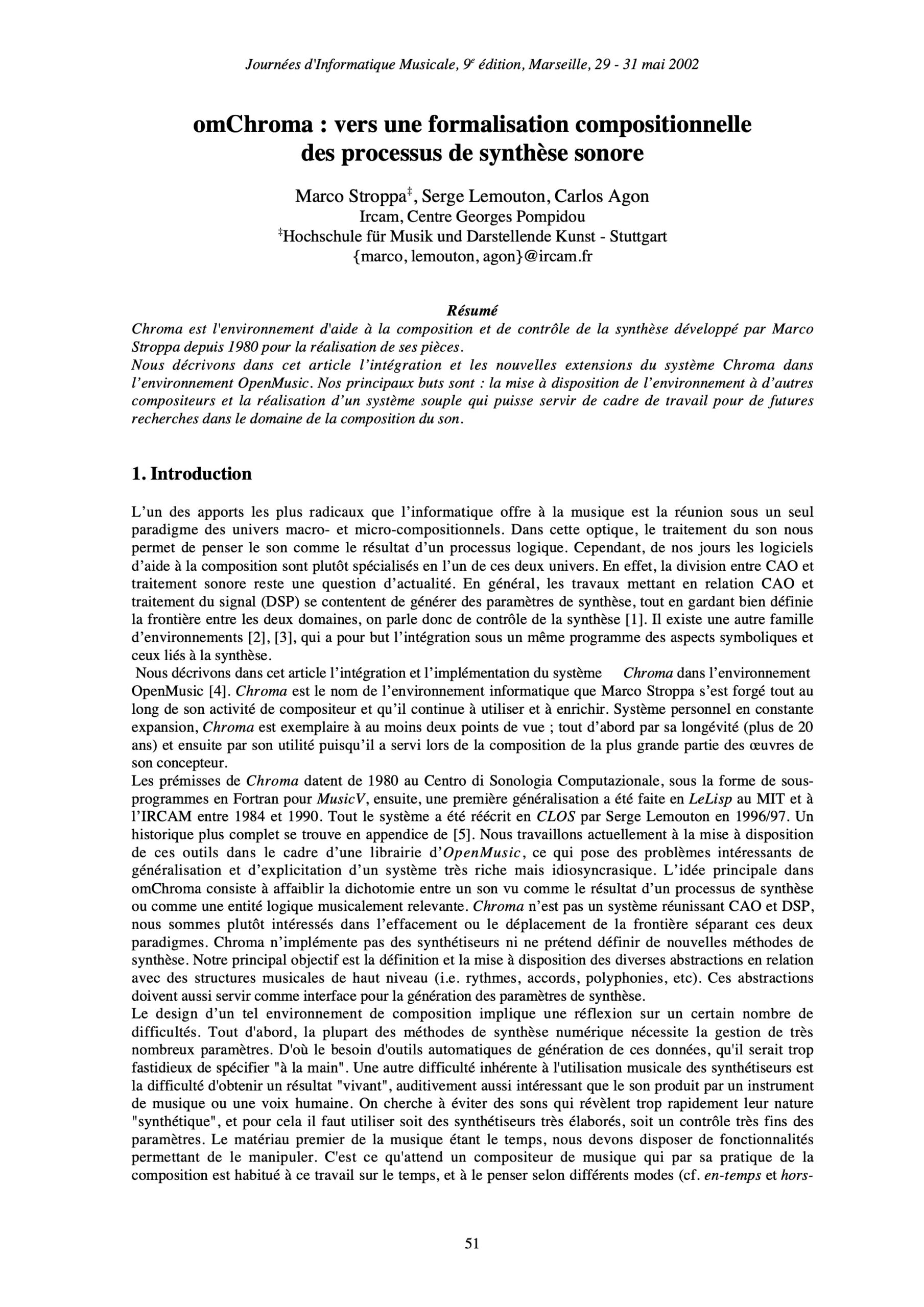 omChroma : vers une formalisation compositionnelle des processus de synthèse sonore